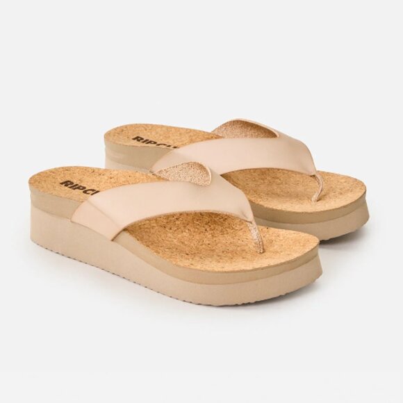 RIP CURL NEW NWT Sandy Bloom Open Toe Vegan Leather 7 Light Sandal Platform - Picture 3 of 5
